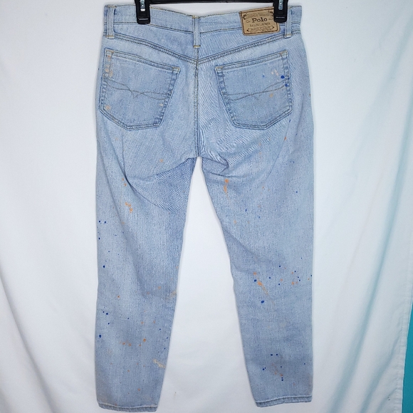 POLO RALPH LAUREN Women's Tompkins Skinny Crop Paint Splatter Jeans Size 29 - Picture 16 of 16
